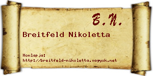 Breitfeld Nikoletta névjegykártya