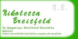 nikoletta breitfeld business card